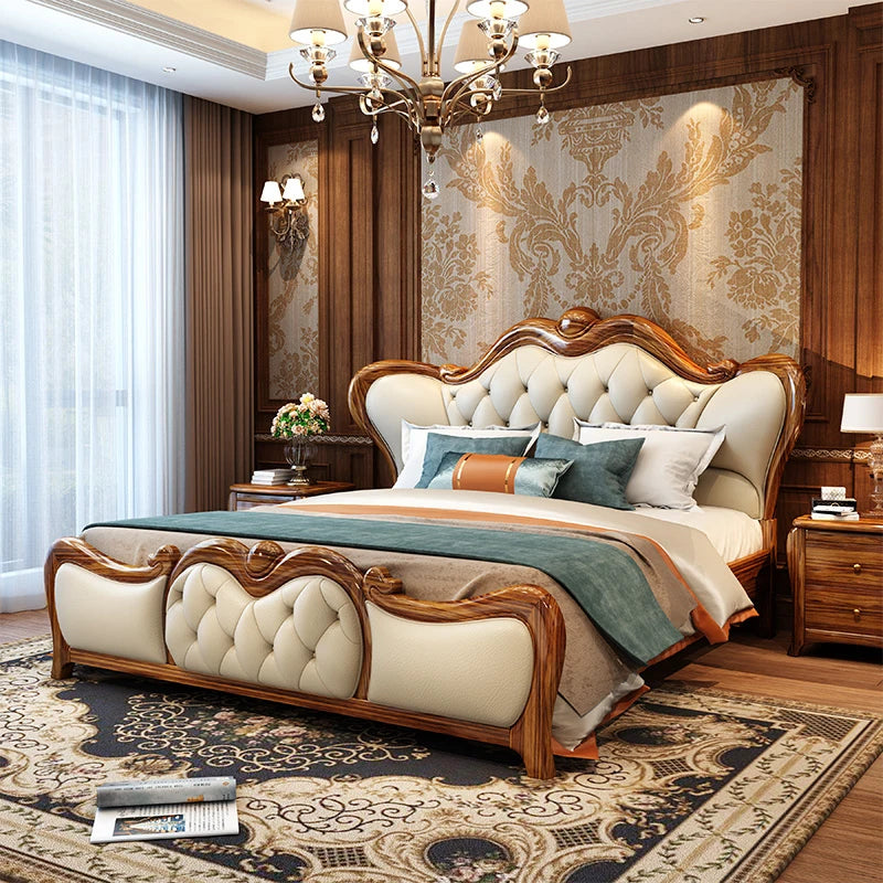 Home Furniture Modern Beds Queen Size Frames Frame Bedroom Luxury Double Family Single Base Camas De Dormitorio Upholstered WW