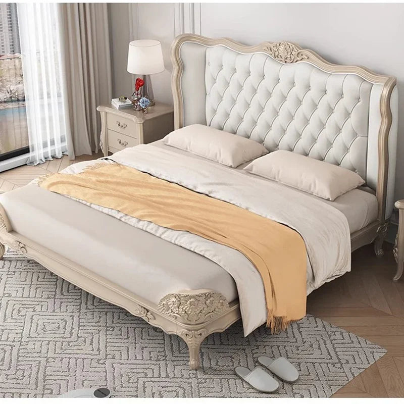 Queen Bed Frame Family Luxury Frame Bedroom Beds Furniture Single Bedframe Upholstered Modern Double Cuna Para Bebe Twin Base WW